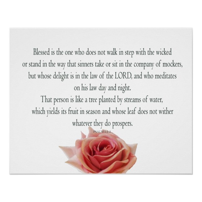 Psalm 1, Law day and Night, Streams of Waters, Poster (Vorderseite)