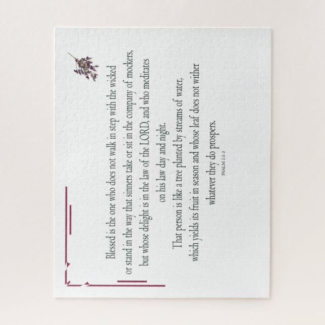 Psalm 1, Law day and Night, Streams of Waters, Puzzle (Vertikal)