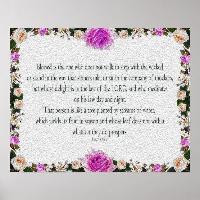 Psalm 1, Ölfarbe Lila Poster (Vorne)