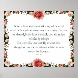 Psalm 1 Schrift Kunst Pfad der Gerechten Poster