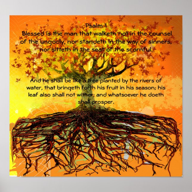 Psalm 1 Selig ist der Mann, der läuft Poster (Vorne)