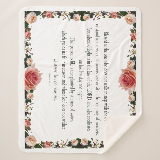 Psalm 1 with Flower Borders Sherpadecke (Vorderseite)