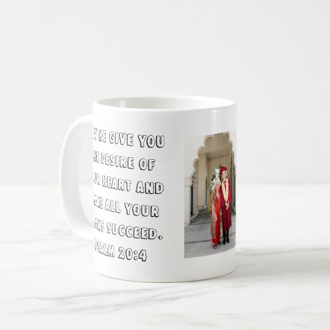 Psalm 20:4 Abschluss Modern Kaffeetasse (Vorderseite Links)