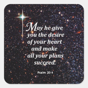 Psalm 20:4 quadratischer aufkleber