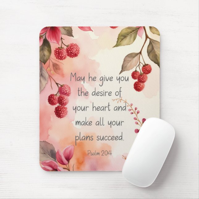 Psalm 20:4 Wunsch deines Herzens Bibelstelle | Flo Mousepad (Mit Mouse)