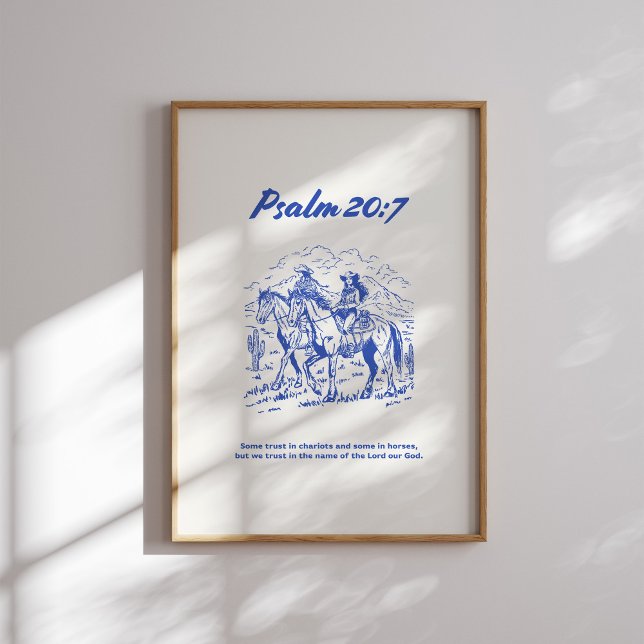 Psalm 20:7 - Manche vertrauen Pferden Poster (Von Creator hochgeladen)