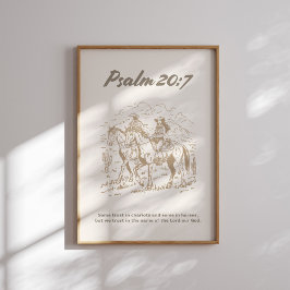 Psalm 20 7 Western Cowgirl Christlich Wall Art Poster