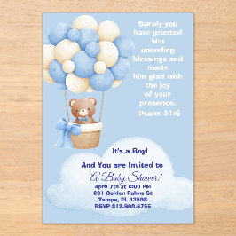 Psalm 21:6 Boy Baby Shower Invitation Acryleinladungen