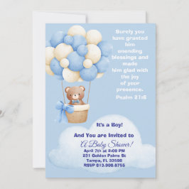 Psalm 21:6 Boy Baby Shower Invitation Einladung