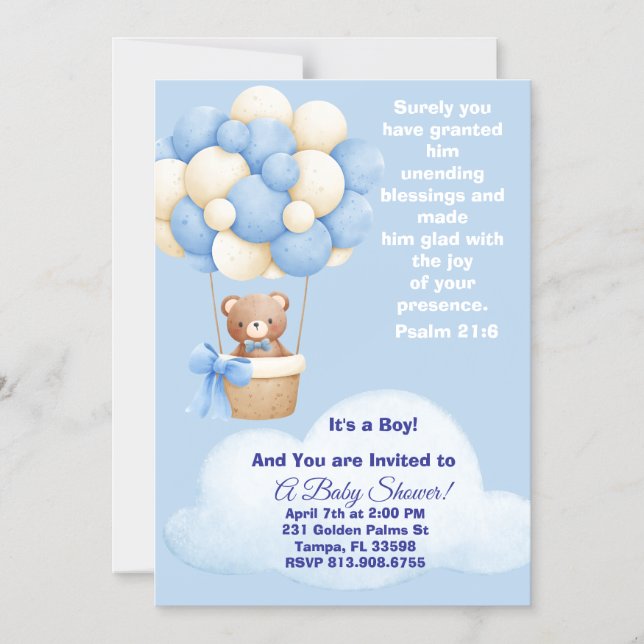 Psalm 21:6 Boy Baby Shower Invitation Magneteinladung (Vorderseite)
