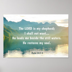 Psalm 23 1-3 Der Herr ist mein Hirte Poster