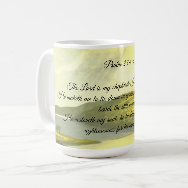 Psalm 23:1-3 Kaffeetasse (Vorderseite Links)