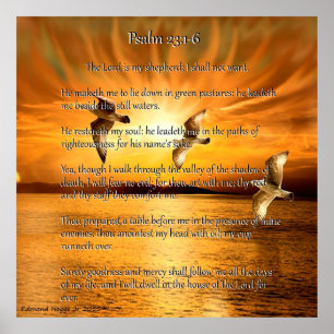 Psalm 23:1-6 Der Herr ist mein Schäfer Poster