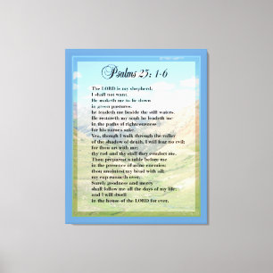 Psalm-23:1 - 6 Schrifts-Druck Leinwanddruck