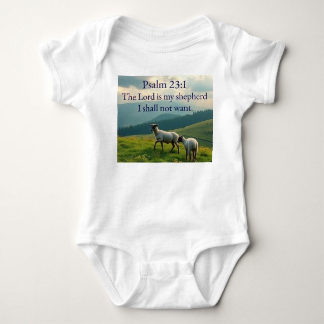 Psalm 23:1 Bibelvers Baby-Body Baby Strampler (Vorderseite)