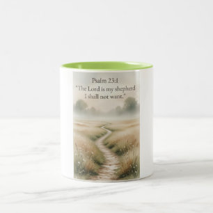 Psalm 23:1 Bibelvers christlicher Kaffeebecher Zweifarbige Tasse