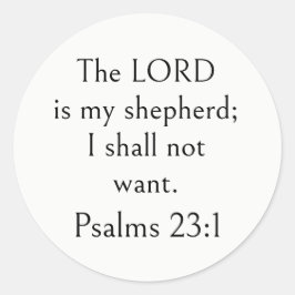 Psalm 23:1 Bibelvers, ermutigende Schrift,  Runder Aufkleber