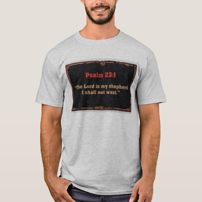 Psalm 23:1 Bibelvers Herren T-Shirt (Vorderseite)