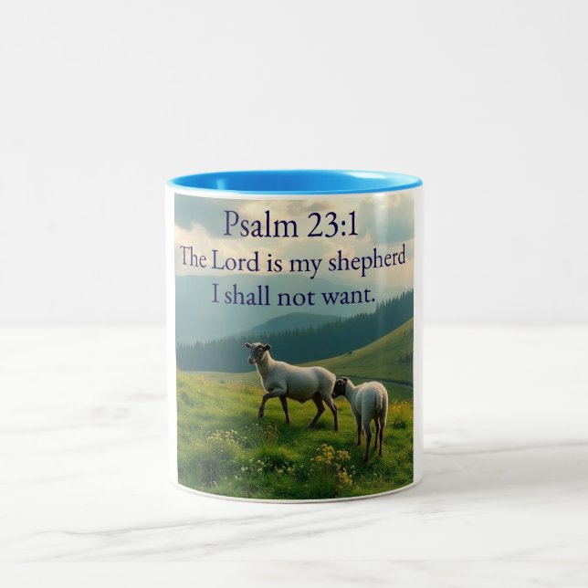 Psalm 23:1 Bibelvers Kaffee Tasse  (Mittel)