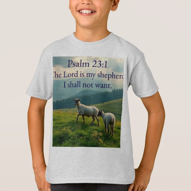 Psalm 23:1 Bibelvers Kinder T-Shirt (Vorderseite)