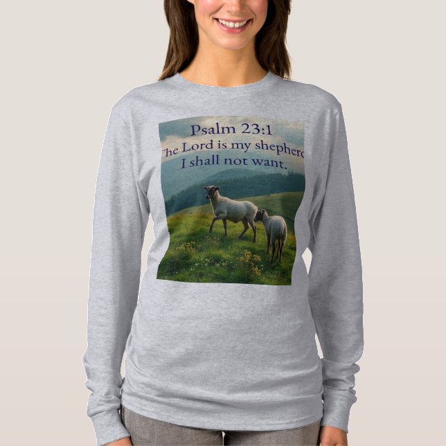 Psalm 23:1 Bible Verse Women's Long Sleeve Tee (Vorderseite)