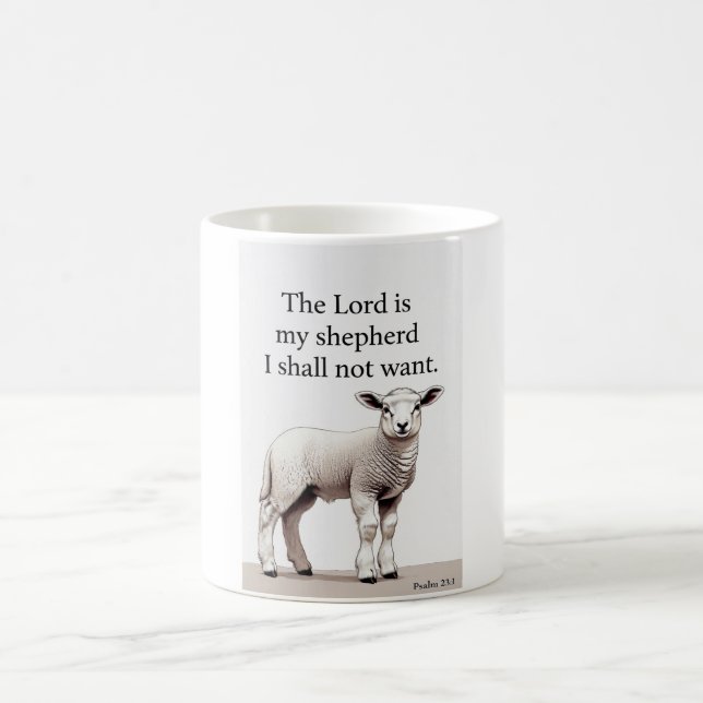 Psalm 23:1 Christliches Lamm-Kaffeetasse Kaffeetasse (Mittel)