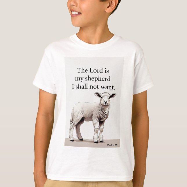Psalm 23:1 Christliches Lamm Kinder T-Shirt (Vorderseite)