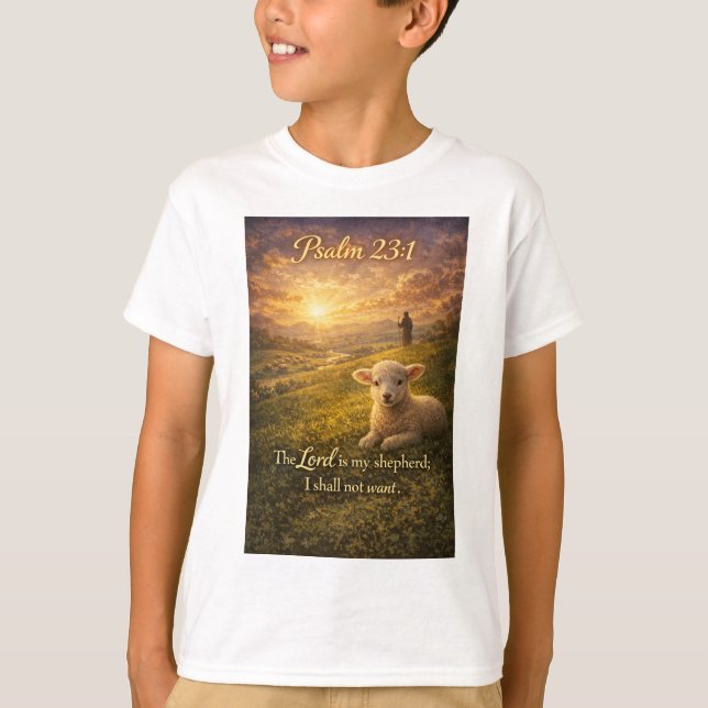 Psalm 23:1 Christliches Lamm Kinder T-Shirt (Vorderseite)