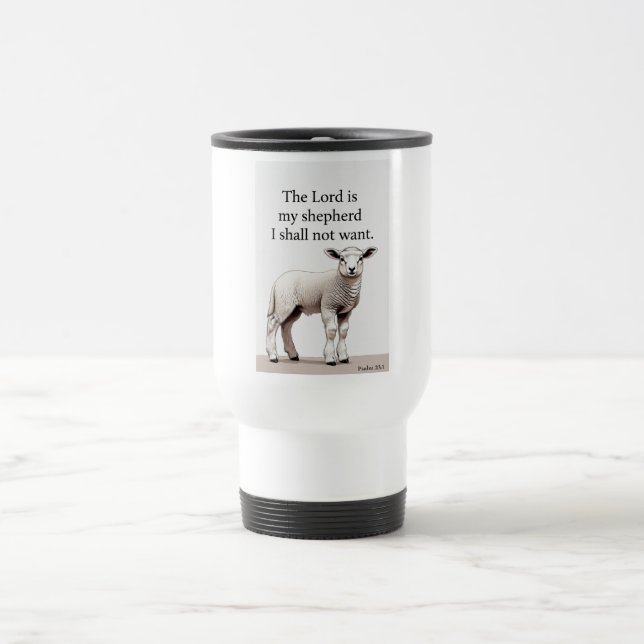 Psalm 23:1 Christliches Lamm-Reisemug Reisebecher (Mittel)