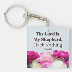 Psalm 23:1 Der Herr ist mein Schäferhund rosa, flo Schlüsselanhänger