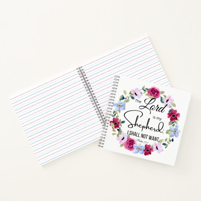 Psalm 23:1 Der Herr ist meine Hirtenblorbibel Notizbuch (Innenseite)