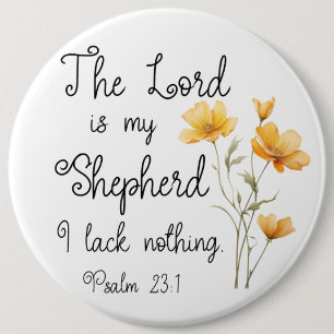 Psalm 23:1 Der Herr ist meine Hirtengelbe Blume Button