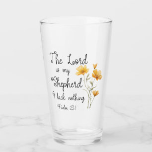 Psalm 23:1 Der Herr ist meine Hirtengelbe Blume Glas