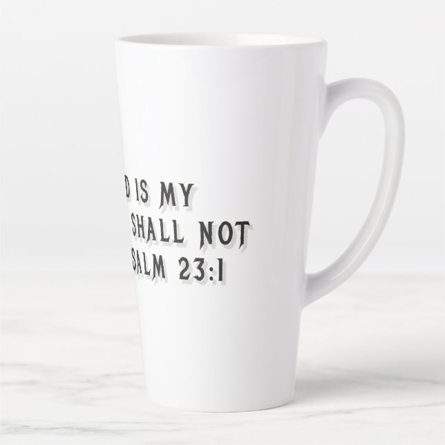 Psalm 23:1 Geschenktasse Milchtasse (Rechts)