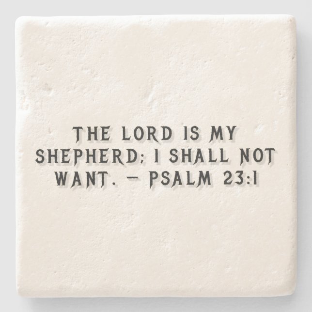 Psalm 23:1 Geschenkuntersetzer Steinuntersetzer (Vorderseite)