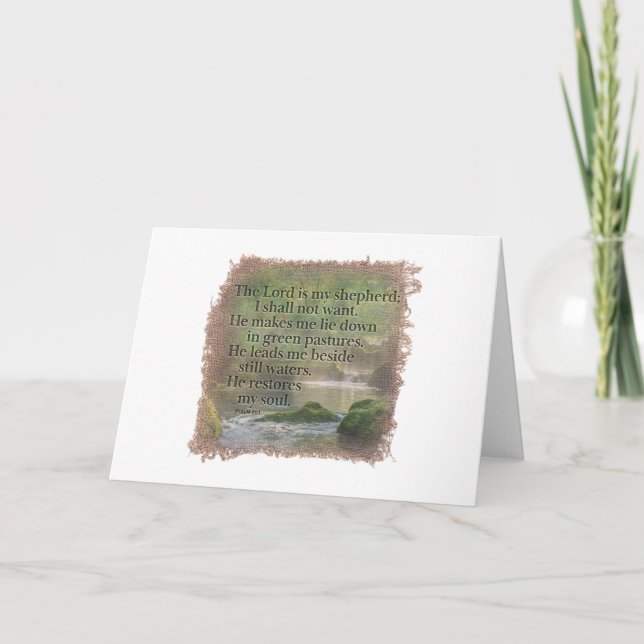 PSALM 23:1 - Greeting Card Dankeskarte (Vorderseite)