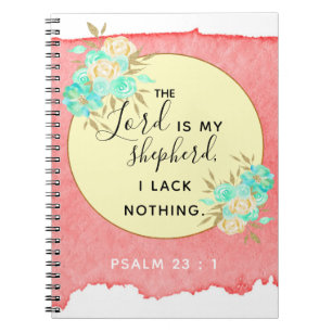 Psalm 23:1 Inspirational Bible Verse - Notebook Notizblock