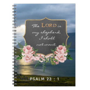 Psalm 23 : 1 Inspirational Bible Verse - Notebook Notizblock