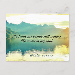 Psalm 23 2-3 Er führt mich neben noch Wasser Postkarte