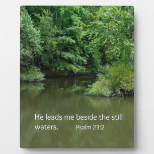Psalm 23:2 Er führt mich neben den stillen Wassern Fotoplatte