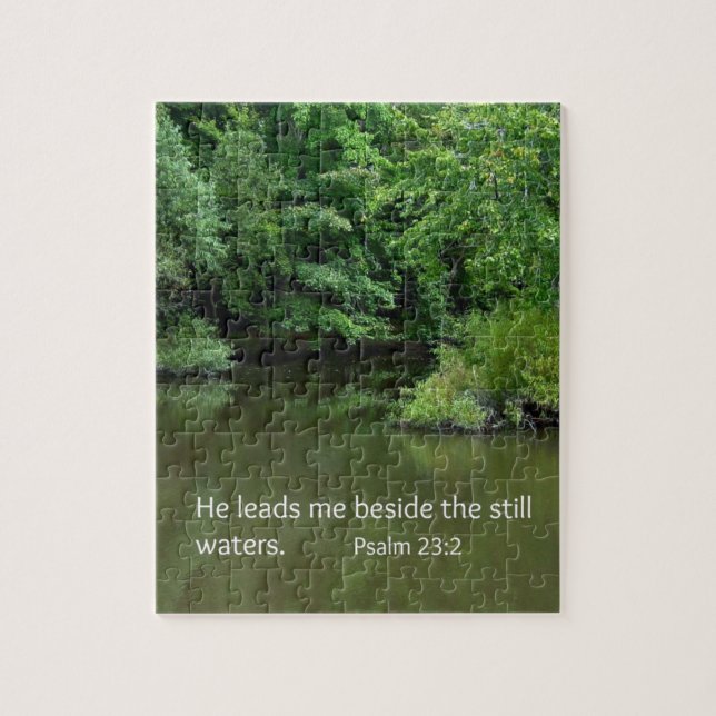 Psalm 23:2 Er führt mich neben den stillen Wassern Puzzle (Vertikal)