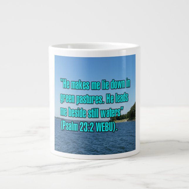 Psalm 23:2 WEBU Mug Jumbo-Tasse (Vorderseite)