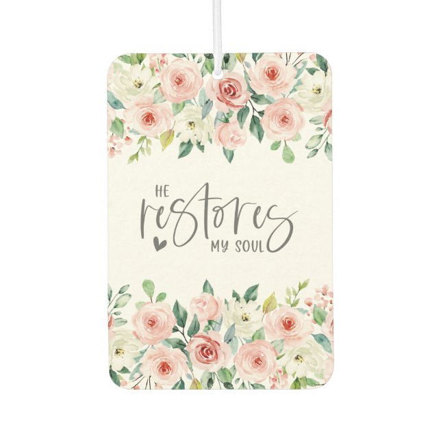 Psalm 23:3 Er restauriert mein Soul Bible Verse &  Autolufterfrischer (Vorderseite)