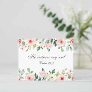 Psalm 23:3 Er restauriert mein Soul Bible Verse &  Postkarte