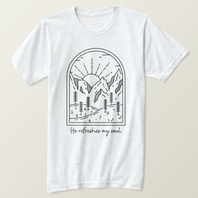 Psalm 23 3 Erfrischungen Soul Christlich Bibelvers T-Shirt (Design vorne)