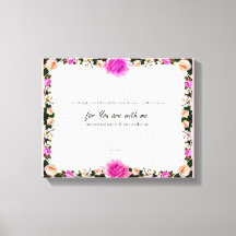 Psalm 23:4, Blume Pink Stretched Canvas Print