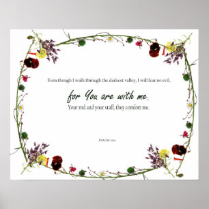 Psalm 23:4, Dunkelstes Tal Ich werde keine Angst v Poster