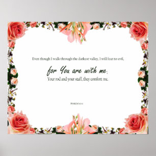 Psalm 23:4, Ein Psalm von David, ich werde kein Bö Poster