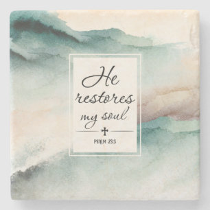 Psalm 23"4 er stellt mein Soul-Kreuz wieder her Steinuntersetzer