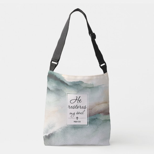 Psalm 23"4 Er stellt mein Soul wieder her Tragetaschen Mit Langen Trägern (Vorderseite)